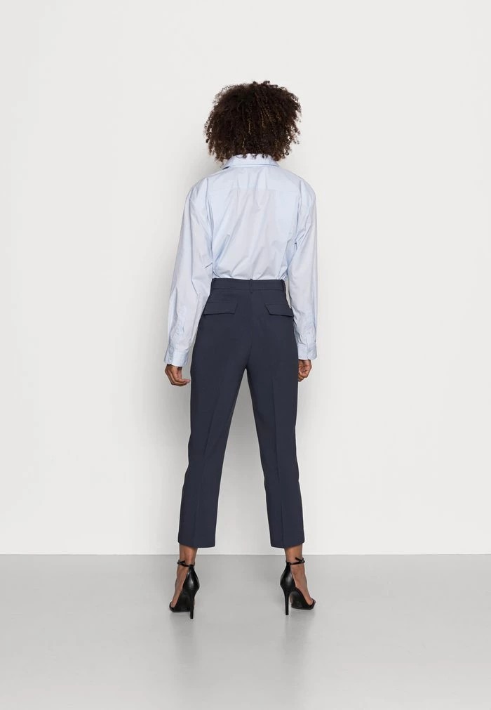 Pantalons ANNA FIELD Anna Field Basic Bussiness Pants With Pintucks Bleu Marine Femme | OLD-1300129